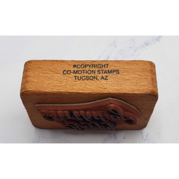 Comotion Happy Birthday Cursive Script Wood Mounted Rubber Stamp - Picture 4 of 7